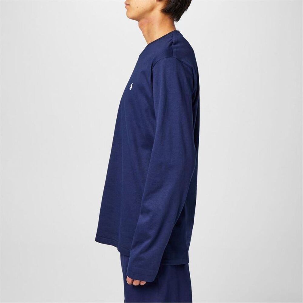 Ralph Lauren Mens Cotton Lounge Top / Navy/White - Picture 2 of 5